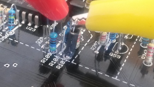 R103 inverted according to PCB layout, attaching 5V there is ok for Q28